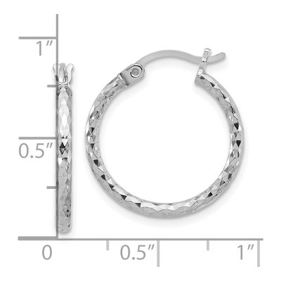 Sterling Silver 22mm Diamond-Cut Hoop Earrings – view 5