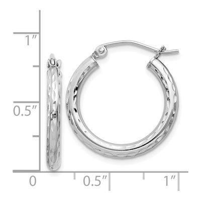 Sterling Silver 22mm Diamond-Cut Hoop Earrings – view 5