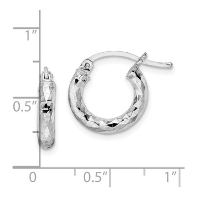 Sterling Silver 27mm Diamond-Cut Hoop Earrings – view 6