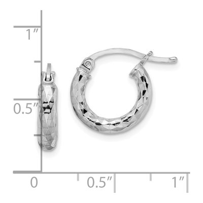 Sterling Silver 22mm Diamond-Cut Hoop Earrings – view 6