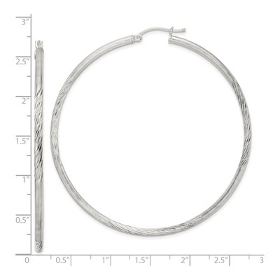 Sterling Silver 67mm Hoop Earrings – view 5