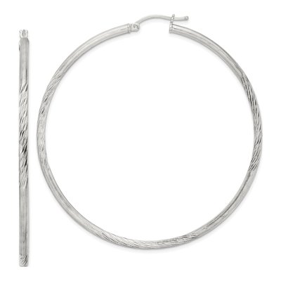 Sterling Silver 67mm Hoop Earrings