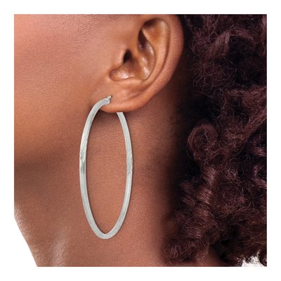 Sterling Silver 63mm Hoop Earrings – view 4
