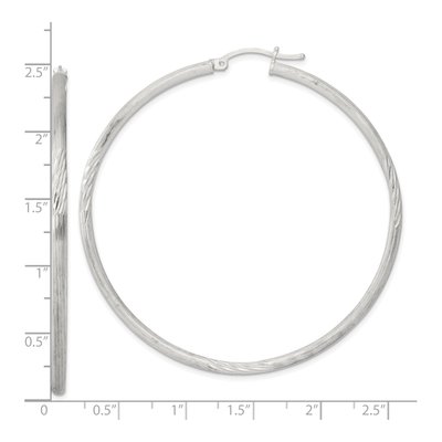 Sterling Silver 63mm Hoop Earrings – view 5