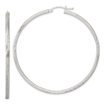 Sterling Silver 63mm Hoop Earrings
