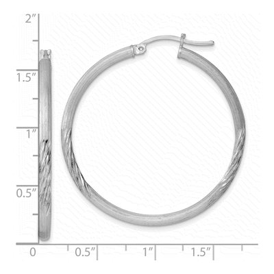 Sterling Silver 41mm Diamond-Cut Hoop Earrings – view 5