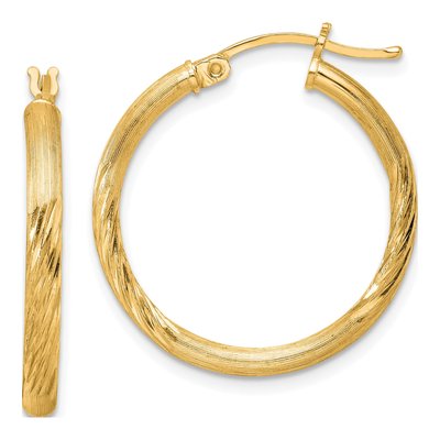 Gold-Plated Sterling Silver 27mm Gold-Flash Hoop Earrings