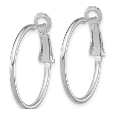 Sterling Silver 25mm Omega Hoop Earrings – view 3