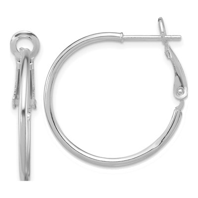 Sterling Silver 25mm Omega Hoop Earrings