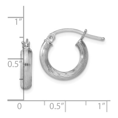 Sterling Silver 16mm Diamond-Cut Hoop Earrings – view 5
