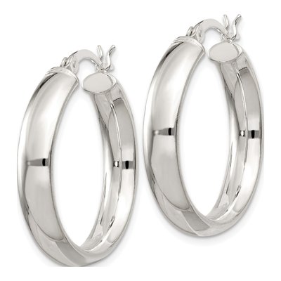 Sterling Silver 25mm Hoop Earrings – view 3