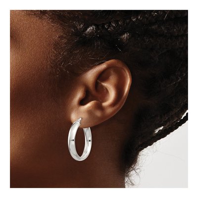 Sterling Silver 25mm Hoop Earrings – view 4