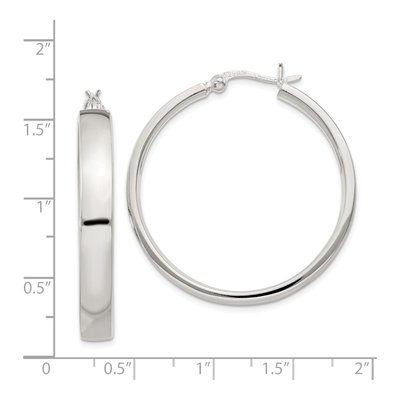 Sterling Silver 31mm Hollow Hoop Earrings – view 5