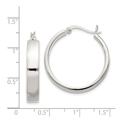 Sterling Silver 27mm Hollow Hoop Earrings – view 5