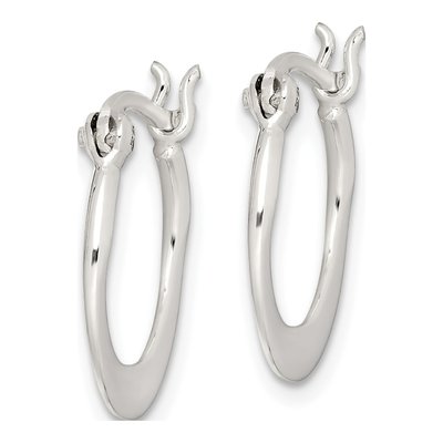 Sterling Silver 18mm Tapered Round Hoop Earrings – view 3