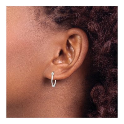 Sterling Silver 18mm Tapered Round Hoop Earrings – view 4