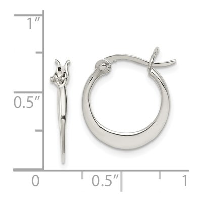 Sterling Silver 18mm Tapered Round Hoop Earrings – view 5