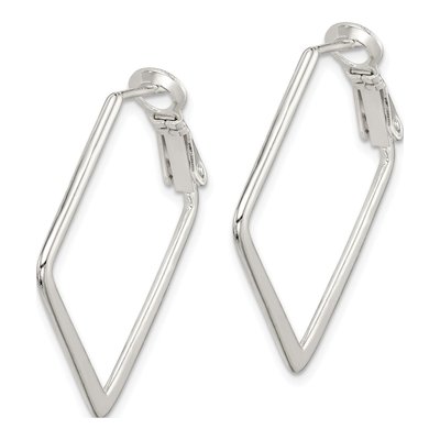 Sterling Silver 29mm Square Hoop Earrings – view 3