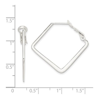 Sterling Silver 29mm Square Hoop Earrings – view 5