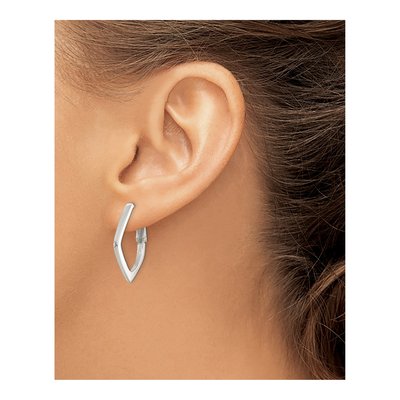 Sterling Silver 25mm Omega Back Hoop Earrings – view 4