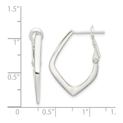 Sterling Silver 25mm Omega Back Hoop Earrings – view 5