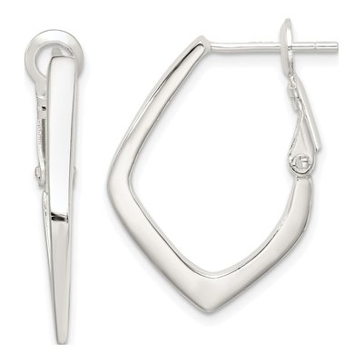 Sterling Silver 25mm Omega Back Hoop Earrings
