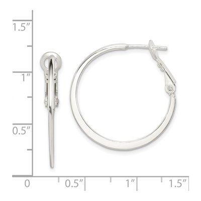 Sterling Silver 30mm Flat Hoop Earrings – view 5