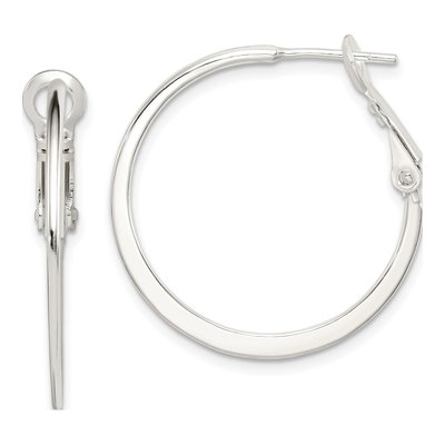 Sterling Silver 30mm Flat Hoop Earrings