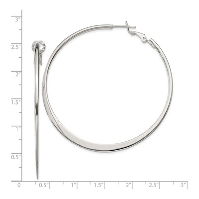 Sterling Silver 59mm Tapered Round Hoop Earrings – view 5