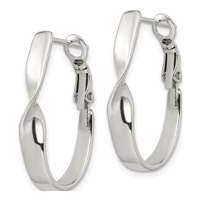 Sterling Silver 30mm Twisted Hoop Earrings – view 3