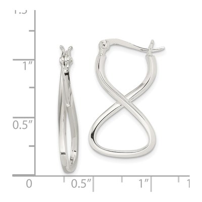 Sterling Silver 28mm Twisted Oval Hoop Earrings – view 5