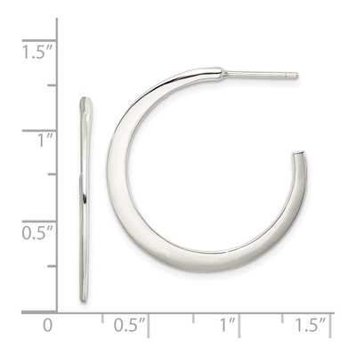 Sterling Silver 30mm Hoop Earrings – view 5