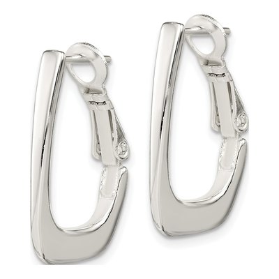 Sterling Silver 18mm Tapered Hoop Earrings – view 3