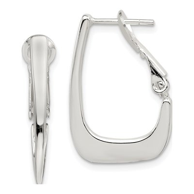 Sterling Silver 18mm Tapered Hoop Earrings