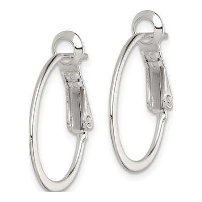 Sterling Silver 22mm Oval Hoop Earrings – view 3