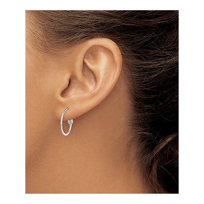 Sterling Silver 22mm Oval Hoop Earrings – view 4