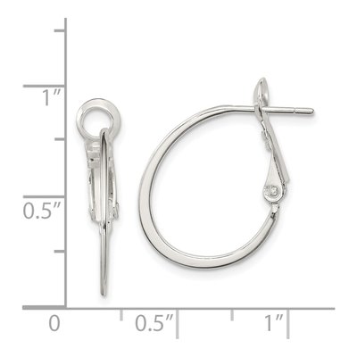 Sterling Silver 22mm Oval Hoop Earrings – view 5