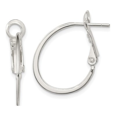 Sterling Silver 22mm Oval Hoop Earrings