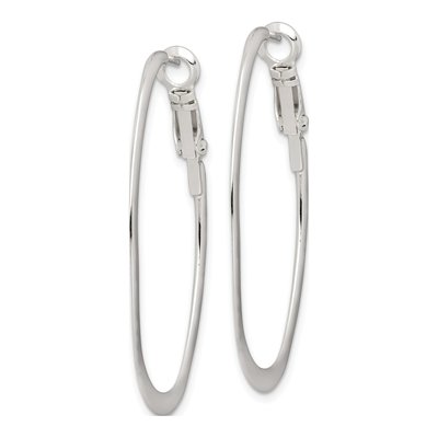 Sterling Silver 40mm Omega Back Hoop Earrings – view 3