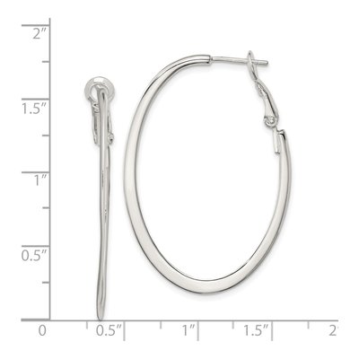 Sterling Silver 40mm Omega Back Hoop Earrings – view 5
