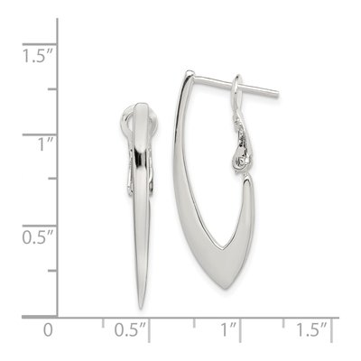Sterling Silver 30mm Tapered Omega Back Hoop Earrings – view 5