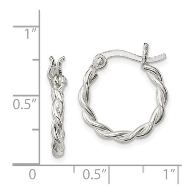 Sterling Silver 17mm Twisted Hoop Earrings – view 5