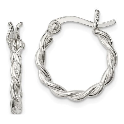 Sterling Silver 17mm Twisted Hoop Earrings