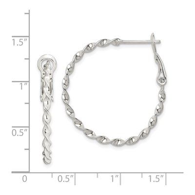 Sterling Silver 28mm Twisted Omega Hoop Earrings – view 5