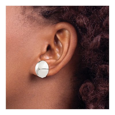 Sterling Silver Non-Pierced Button Stud Earrings – view 4
