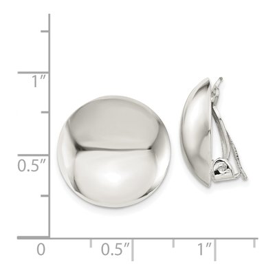 Sterling Silver Non-Pierced Button Stud Earrings – view 5
