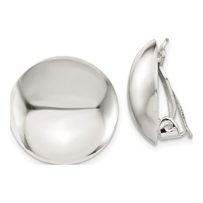 Sterling Silver Non-Pierced Button Stud Earrings
