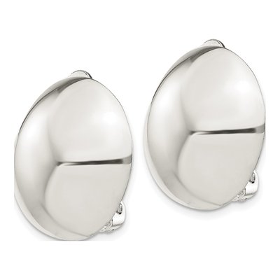 Sterling Silver Non-Pierced Circle Button Stud Earrings – view 3