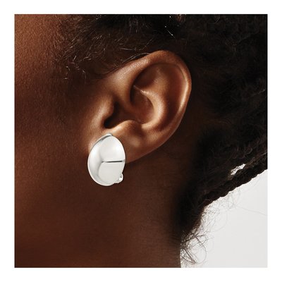 Sterling Silver Non-Pierced Circle Button Stud Earrings – view 4