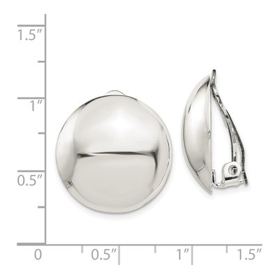 Sterling Silver Non-Pierced Circle Button Stud Earrings – view 5